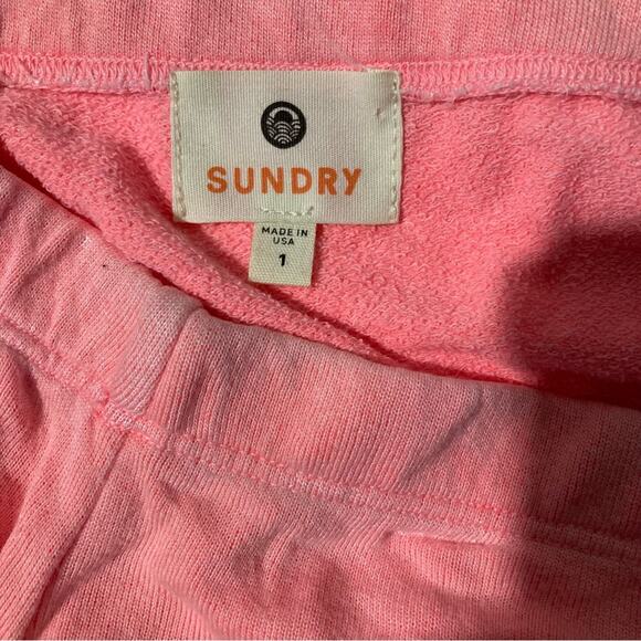 Sundry Neon Pink Runched Sweatskirt - Size S - Picture 4 of 6